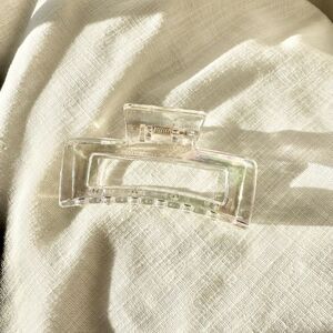 Iridescent rectangular style hair claw